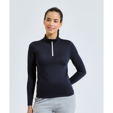 TR121 Women's TriDri Recycled Long Sleeve Brushed Back 1/4 Zip Top