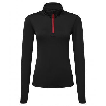 TR121 Women's TriDri Recycled Long Sleeve Brushed Back 1/4 Zip Top