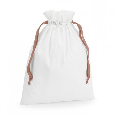 WM121 Cotton Gift Bag With Ribbon Drawstring