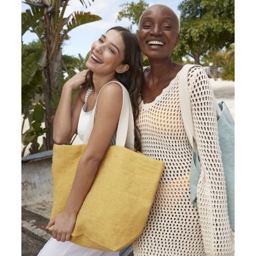 WM466 Soft Washed Jute Beach Bag