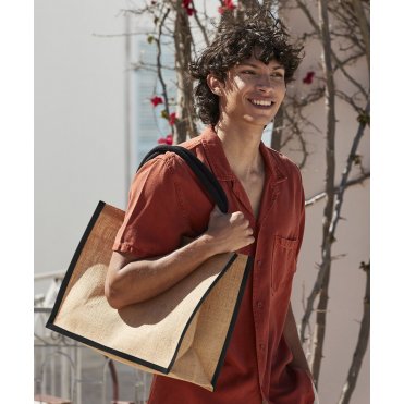 WM470 Natural Starched Jute Classic Shopper