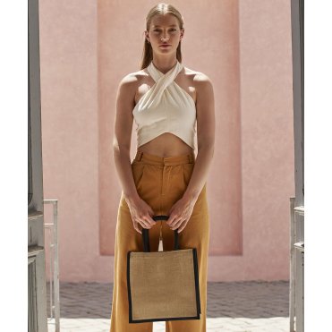 WM473 Natural Starched Jute Midi Tote